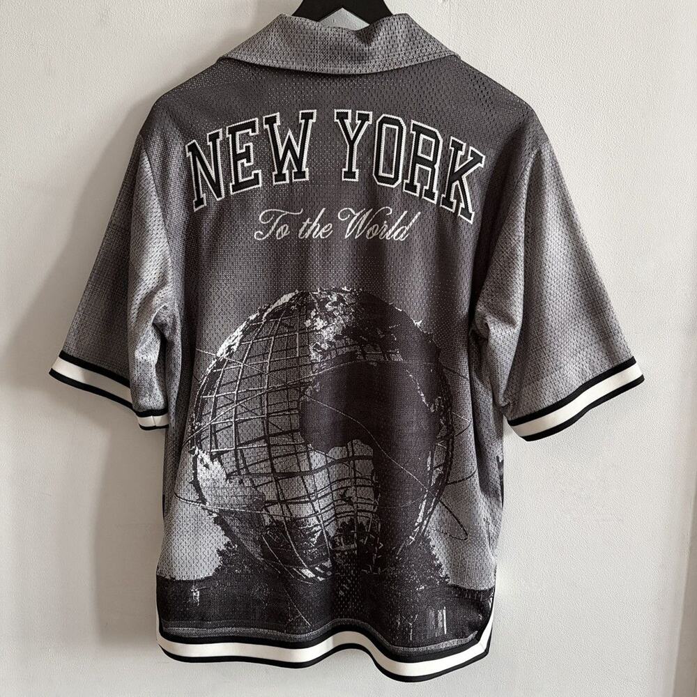 Rare NY Exclusive New York To The World Mesh Woodpoint Shirt